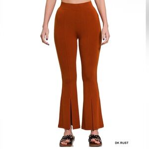 048 - Zenana Outfitters Rust Flare Kick Pants
